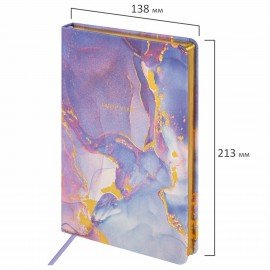 Ежедневник недатированный А5 (138х213 мм), BRAUBERG VISTA, под кожу, твердый, 136 л., "Marble", 112008