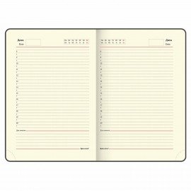 Ежедневник недатированный А5 (138х213 мм), BRAUBERG VISTA, под кожу, гибкий, 136 л., "Noir", 112009