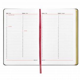 Ежедневник недатированный А5 (138х213 мм), BRAUBERG VISTA, под кожу, гибкий, 136 л., "Pomegranate", 112022