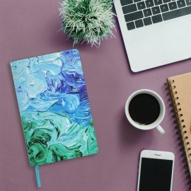 Ежедневник недатированный А5 (138х213 мм), BRAUBERG VISTA, под кожу, гибкий, 136 л., "Blur", 112031