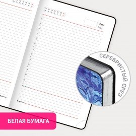 Ежедневник недатированный А5 (138х213 мм), BRAUBERG VISTA, под кожу, гибкий, 136 л., "Blur", 112031