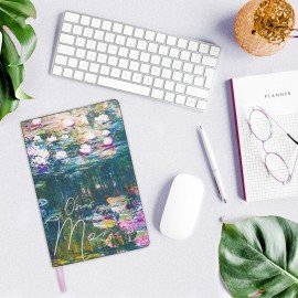 Блокнот А5 (143x210 мм), BRAUBERG VISTA "Claude Monet", под кожу, гибкий, срез фольга, 80 л., 112058