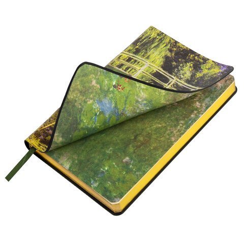 Ежедневник недатированный B6 (127х186 мм), BRAUBERG VISTA, под кожу, гибкий, срез фольга, 136 л., "Claude Monet", 112103