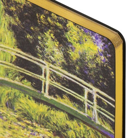 Ежедневник недатированный B6 (127х186 мм), BRAUBERG VISTA, под кожу, гибкий, срез фольга, 136 л., "Claude Monet", 112103