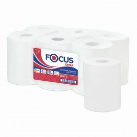 Полотенца бумажные с центральной вытяжкой 125 м FOCUS (Система М2) Jumbo, 2-слойные, белые, КОМПЛЕКТ 6 рулонов, 5036772