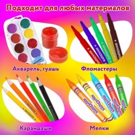 Бумага для рисования в рулоне ЮНЛАНДИЯ "РИСУЙ-ИГРАЙ-УЧИСЬ", 420 мм х 20 м, плотность 100 г/м2, 112173