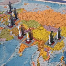 Карта мира политическая 157х107 см, 1:21,5М, с ламинацией, интерактивная, в тубусе, BRAUBERG, 112390