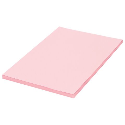 Бумага цветная BRAUBERG, А4, 80 г/м2, 100 л., пастель, розовая, для офисной техники, 112447