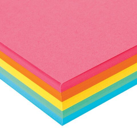 Бумага цветная BRAUBERG, А4, 80 г/м2, 250 л., (5 цветов х 50 л.), интенсив, для офисной техники, 112464