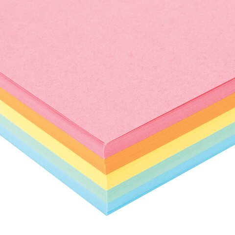 Бумага цветная BRAUBERG, А4, 80 г/м2, 250 л., (5 цветов х 50 л.), медиум, для офисной техники, 112465