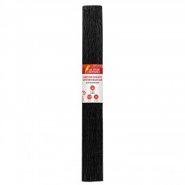Бумага гофрированная/креповая, 110 г/м2, 50х250 см, черная, в рулоне, ОСТРОВ СОКРОВИЩ, 112543