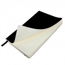 Блокнот А5 (130х210 мм), BRAUBERG ULTRA, под кожу, 80 г/м2, 96 л., в точку, черный, 113012