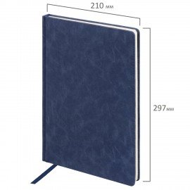 Ежедневник недатированный БОЛЬШОЙ ФОРМАТ 210х297 мм А4, BRAUBERG "Status", 160 л., темно-синий, 113359
