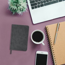 Ежедневник недатированный МАЛЫЙ 100х150 мм А6 BRAUBERG "Status", под кожу, 160 л., черный, 113366