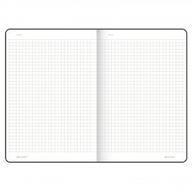 Тетрадь А5 (175х215 мм), BRAUBERG "NEBRASKA", 96 л., под кожу, клетка, серый, 113415