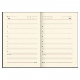 Ежедневник недатированный А5 138х213 мм BRAUBERG "FLAME", под кожу, 160 л., черный, серебряный срез, 113425