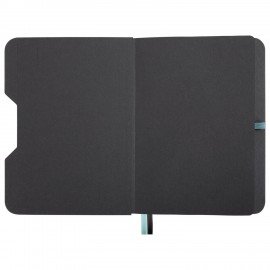 Блокнот А5 (162х218 мм), BRAUBERG "NOTE", под кожу софт-тач, с резинкой, 80 л., клетка, светло-серый, 113441