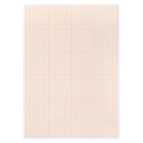 Бумага масштабно-координатная (миллиметровая), папка, А4, оранжевая, 10 листов, 65 г/м2, STAFF, 113484