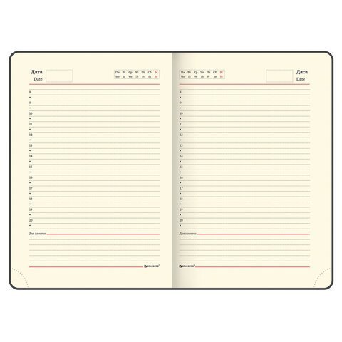 Ежедневник недатированный А5 (138х213 мм) BRAUBERG "Comodo", под кожу, 160 л., темно-синий, 113500