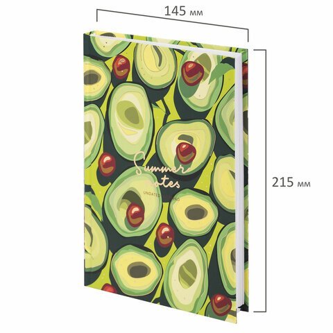 Ежедневник недатированный А5 (145х215 мм), ламинированная обложка с фольгой, 128 л., STAFF, "Avocado", 113523
