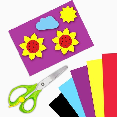 Картон цветной А4 немелованный, 12 листов 12 цветов, в папке, BRAUBERG, 200х290 мм, "Самолет", 113556