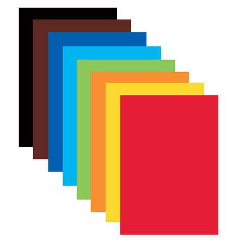 Картон цветной А4 немелованный, 16 листов 8 цветов, в папке, ЮНЛАНДИЯ, 200х290 мм, "Жирафики", 113557