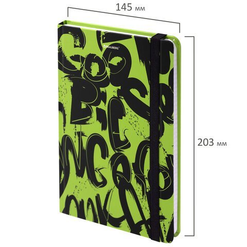 Блокнот с резинкой в клетку 96 л., А5 (145х203 мм), твердая обложка, BRAUBERG, "Calligraphy", 113721