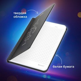 Блокнот с резинкой в клетку 96 л., МАЛЫЙ ФОРМАТ А6 (109х148 мм), твердая обложка, BRAUBERG, "Elements", 113736