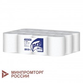 Полотенца бумажные с центральной вытяжкой 120 м, PROtissue (M1) COMFORT, 1-слойные, белые, КОМПЛЕКТ 12 рулонов, С194, C194