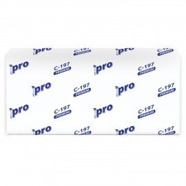 Полотенца бумажные 200 шт., PROtissue (H3) PREMIUM, 2-слойные, белые, КОМПЛЕКТ 20 пачек, 22х21 см, V-сложение, С197, C197