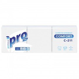 Салфетки бумажные 500 шт., 23х23 см, PROtissue COMFORT, "Big Pack", белые, КОМПЛЕКТ 10 пачек, С211