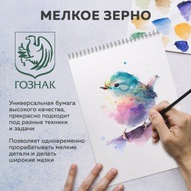 Бумага для акварели А3, 30 л., 270 г/м2, мелкое зерно, BRAUBERG ART CLASSIC, "Мандарины", 114402