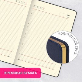 Ежедневник недатированный БОЛЬШОЙ ФОРМАТ 210х297 мм, А4, BRAUBERG Iguana, 160л, синий, 114451