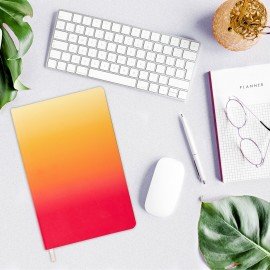 Ежедневник недатированный А5 138х213 мм, BRAUBERG "Grade", под кожу, 136 л., малиновый-жёлтый, 114463