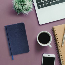 Ежедневник недатированный МАЛЫЙ ФОРМАТ 100x150 мм, А6, BRAUBERG "Iguana", под кожу, 160 л., синий, 114467