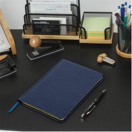 Еженедельник недатированный А5, 145х215 мм, BRAUBERG "Iguana", под кожу, 64 л., синий, 114476