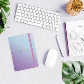 Ежедневник недатированный с резинкой А5 (145х203 мм), BRAUBERG, твердый, 128 л., "Градиент", 114557