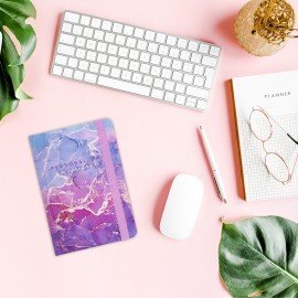 Ежедневник недатированный с резинкой, МАЛЫЙ ФОРМАТ А6 (109х148 мм), BRAUBERG, 128 л., "Мрамор", 114569