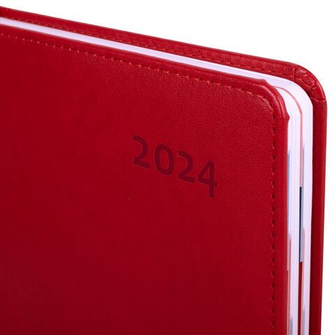 Ежедневник датированный 2024 А5 148х218 мм GALANT "Ritter", под кожу, красный, 114762