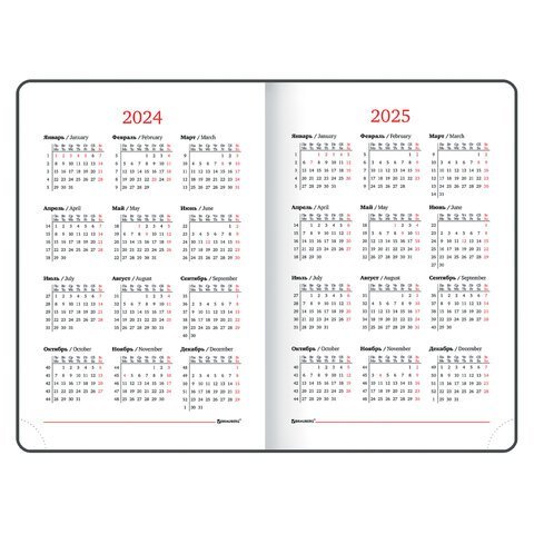 Ежедневник датированный 2024 А5 138x213 мм, BRAUBERG "Favorite", под кожу, черный, 114825