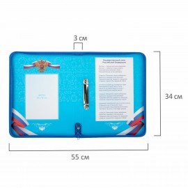 Папка-портфолио школьника, А4, на молнии, 8 вкладышей, обложка твердая, СИМВОЛИКА, BRAUBERG, 115243