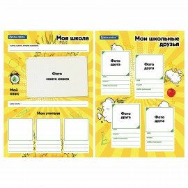 Папка-портфолио школьника, А4, на молнии, 8 вкладышей, обложка твёрдая, ОТЛИЧНИКИ, BRAUBERG, 115244