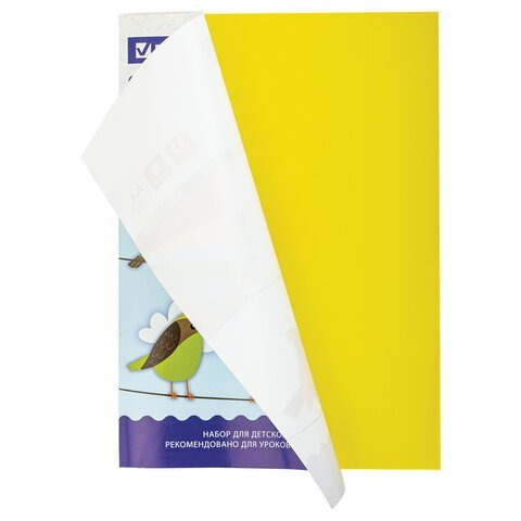 Цветная бумага А4 мелованная, 32 листа, 8 цветов, на скобе, BRAUBERG, 200х280 мм, "Птицы", 115488