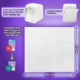 Салфетки бумажные для диспенсера (N2), LAIMA PREMIUM, КОМПЛЕКТ 36 пачек по 300 шт., 20х17 см, белые, 115501