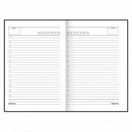 Ежедневник недатированный А5 145х215 мм, ламинированная обложка, 160 л., STAFF, "Black Style", 115561