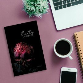 Ежедневник недатированный А5 145х215 мм, ламинированная обложка с фольгой, 160 л., STAFF, "Пион", 115566