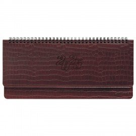 Планинг датированный 2025 305х140 мм BRAUBERG "Comodo", под кожу, темно-коричневый, 115691