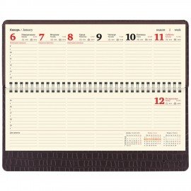 Планинг датированный 2025 305х140 мм BRAUBERG "Comodo", под кожу, темно-коричневый, 115691