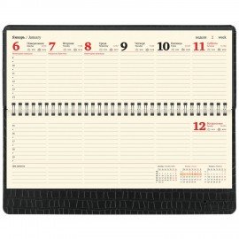 Планинг датированный 2025 305х140 мм BRAUBERG "Comodo", под кожу, черный, 115692