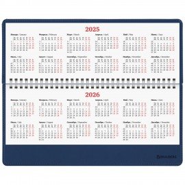 Планинг датированный 2025 305х140 мм BRAUBERG "Up", под кожу, синий, 115704